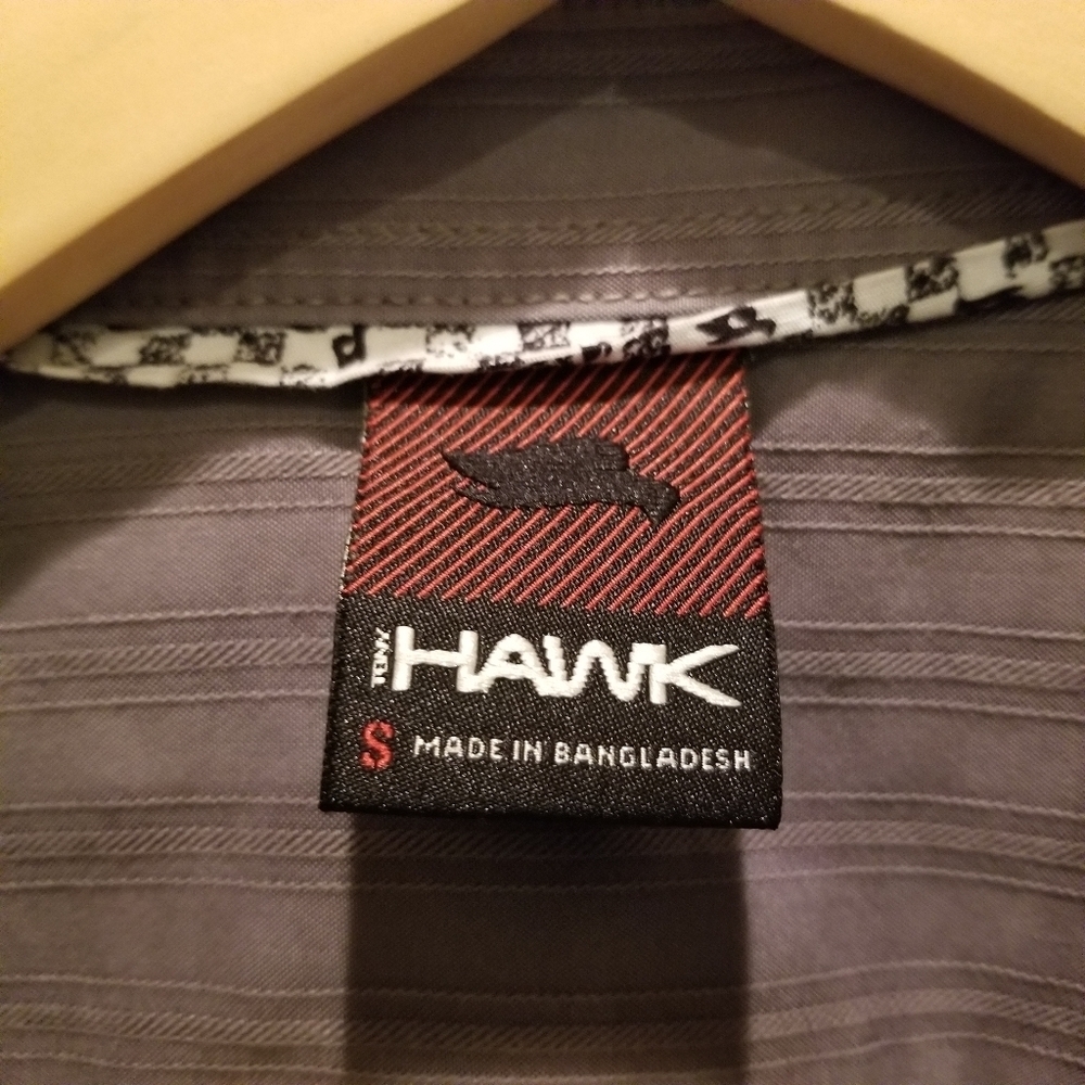 Tony Hawk gray button up short sleeve collared shirt Size S - Picture 9 of 9